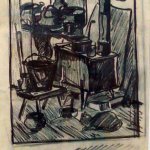 "Эскизы к картине «В сибирской избе»", Довнар А.А.