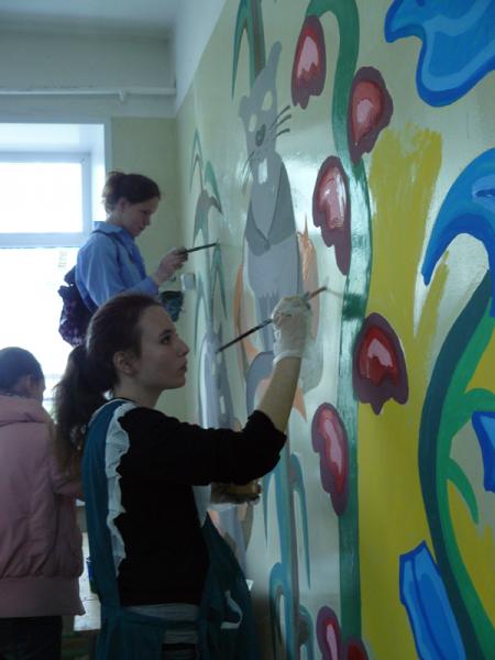 За работой