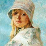 "Портрет в белой шляпе", Пономарева М.Л.